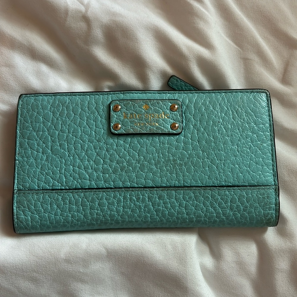 Kate Spade small teal wallet